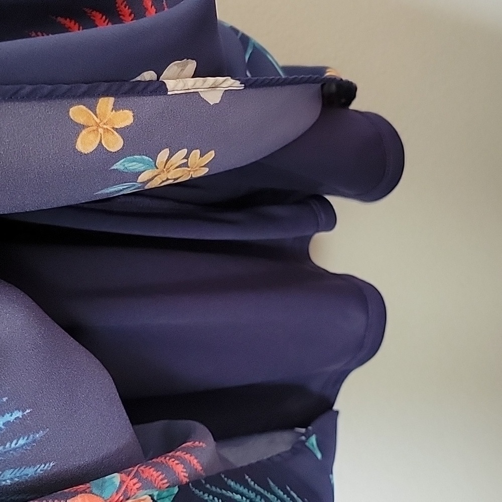 Express NWT Romantic Girly Blue Tropical Luau Floral Halter Neck Dress size 14 - Picture 7 of 11